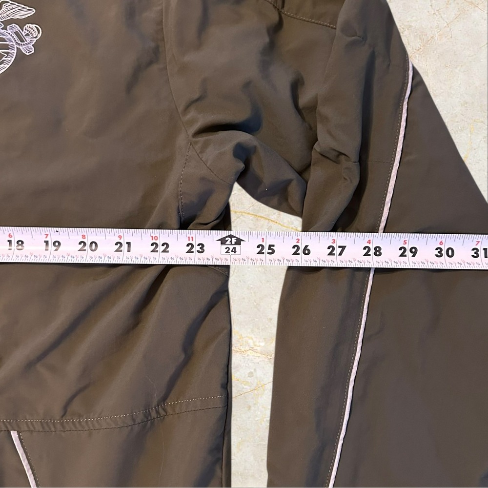 US Marine Corps PT Windbreaker Jacket Mens XL Olive Green Reflective - Picture 5 of 13